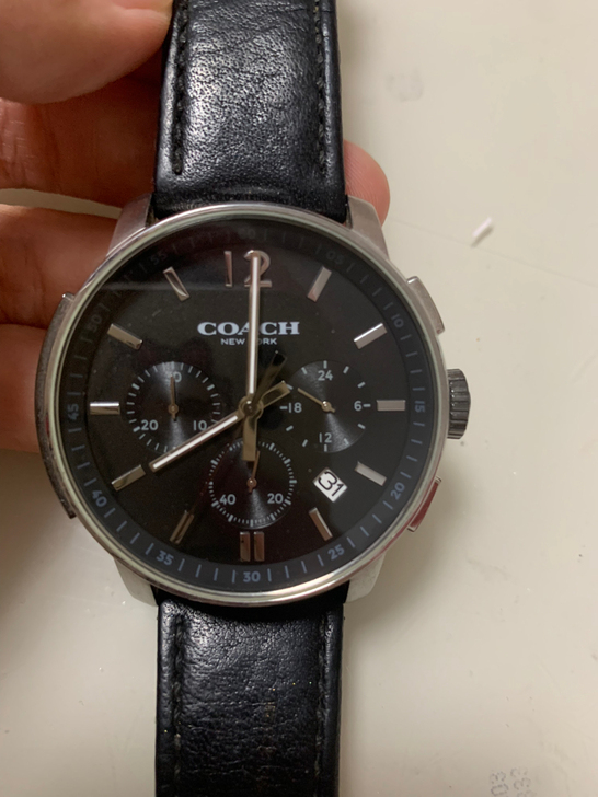 Coach蔻驰男士手表 皮质表带 正品保真...