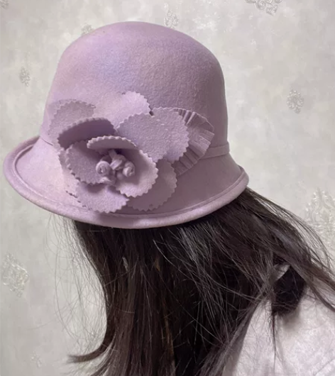 紫色羊毛毡礼帽 包邮不议价 要就直接拍  ...