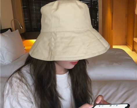 不挑人的百搭经典款纯色文艺渔夫帽子女日系春...