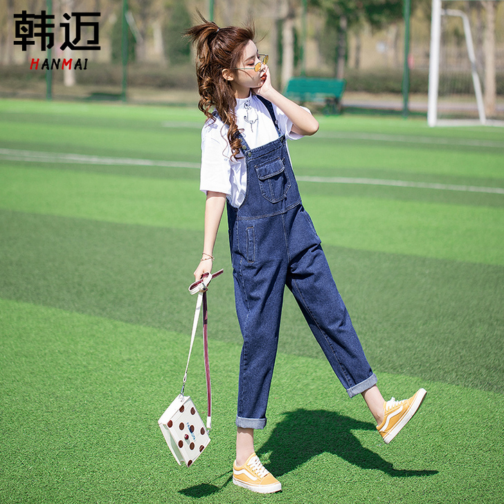 韩迈    背带牛仔裤    江浙沪包邮