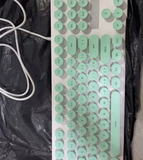 新盟K800粉色键盘少女生心USB有线电脑...