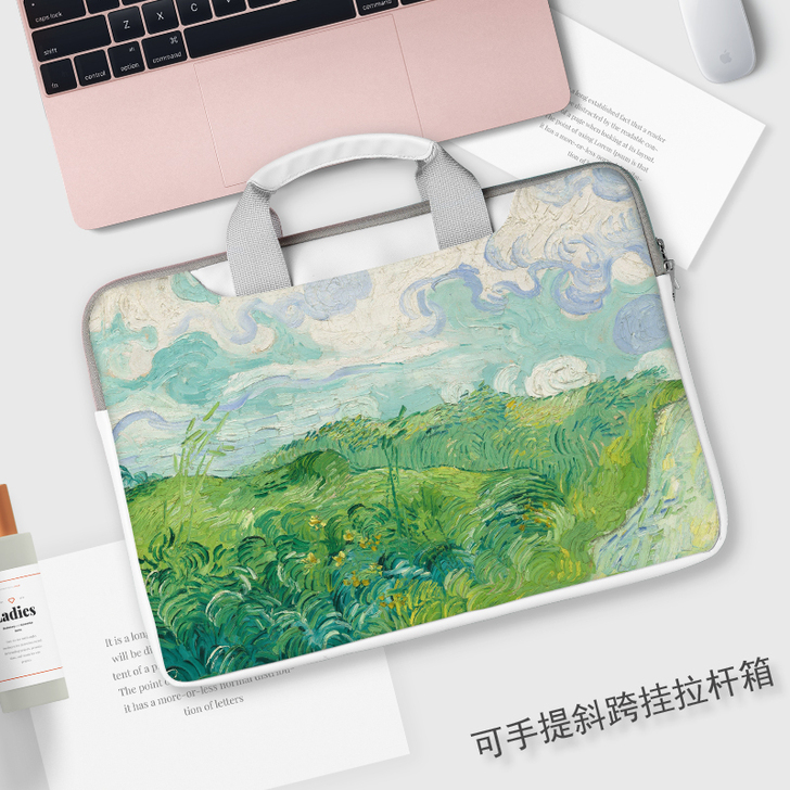 笔记本手提包泫雅油画风14女时尚好看的戴尔...