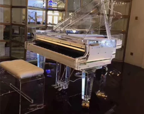 水晶透明三角钢琴 自动演奏钢琴 全新家用高...