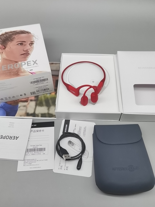 韶音as800骨传导耳机闲置红色正品
