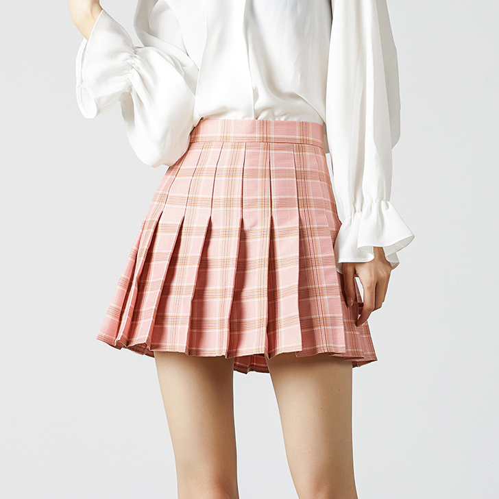 tonlion/唐狮 半身裙jk粉色百褶裙