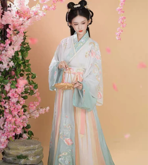 青柠 墨子研原创汉服女中国风晋制齐腰交领襦...