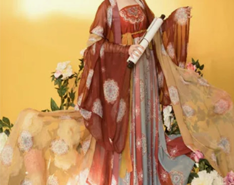 玉术原创汉服女霓裳诃子裙大袖衫唐制春夏刺绣...