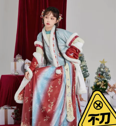 七月夕丝绒奶盖四件套  秋冬唐制汉服 唐褙...