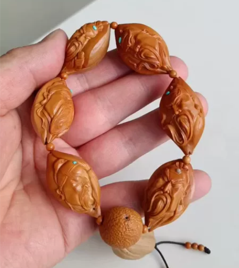 核雕关公 关二爷纯手工橄榄核雕 (可置换 ...