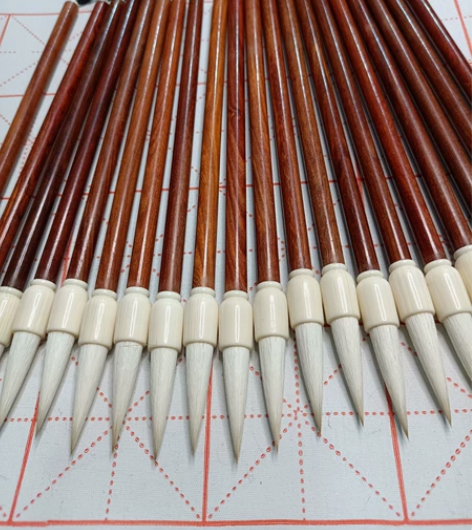 高品质高颜值红檀笔杆纯狼羊兼毫，出锋3.7...