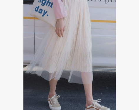 ?网纱裙高腰半身裙女春2020年春季a字裙...