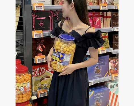 cml南法夏波浪一字领连衣裙荷叶边小个子气...
