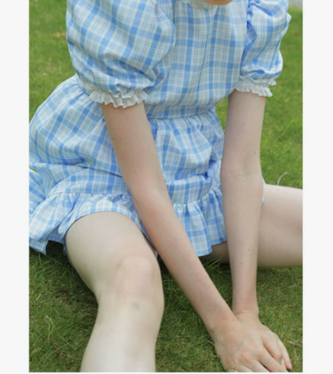 MOF礼物商店 连衣裙女蓝色娃娃裙少女甜美...