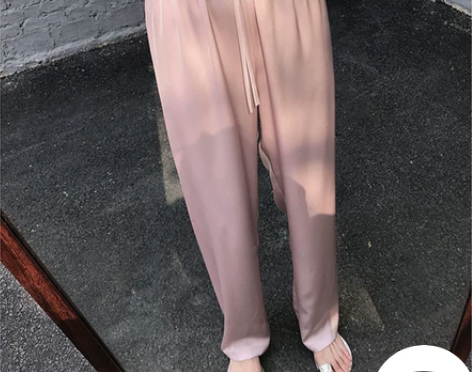 2021年新款雪纺滑滑裤女夏空气感垂坠ch...