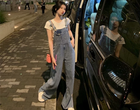 福利款『春夏冰薄荷 冰氧酷牛仔系列』侧开叉...