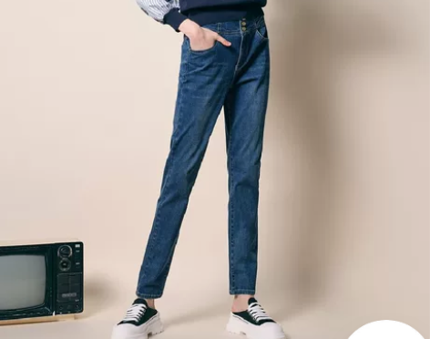 诗篇可颜女装2022秋季新款高腰修身显瘦弹...