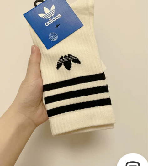 adidas白色中长袜m号两双 应该是男女...