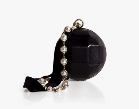 天鹅绒蕾丝珍珠迷你晚宴圆形手拿包YANXU...