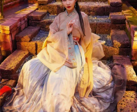都城南庄汉服顾卿颜魏晋风套装交领齐腰襦裙女...
