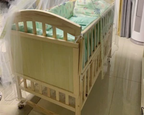 简魅婴儿床多功能bb宝宝床实木无漆摇篮床可...