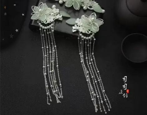 司司原创同款青鸾古风汉服头饰整套装包邮发冠...