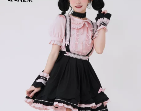 背带裙sk 人形物语 纯色古早doll感榛...