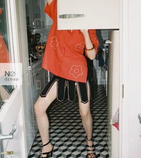 Nodress银色钻石八爪鱼裙摆短裙（现货...