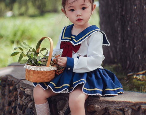 （出全新）鸭鸭JK制服裙女童套装学院风海军...