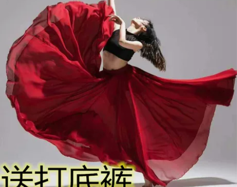 连衣裙古典舞蹈服女飘逸新疆舞演出服半身长裙...