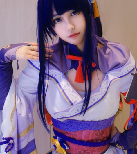 雷电将军cos服 次元依家xl码 假发 漫...