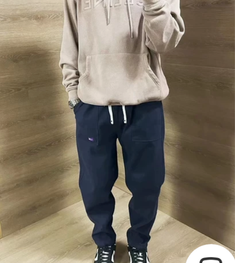 日本订单剩余 冬季款内绒加厚男士锥型休闲裤...