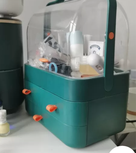 化妆品收纳盒透明抽屉式梳妆台整理架桌面防尘...