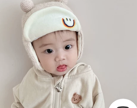 宝宝雷锋帽子秋冬季婴幼儿可爱毛绒帽冬天加厚...