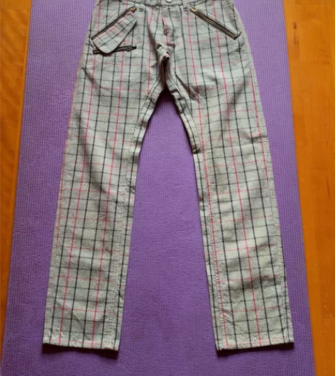 微瑕 全新男士休闲裤直筒英伦风修身格子秋季...