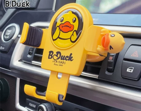 【99价】小黄鸭车载手机架出风口汽车导航支...