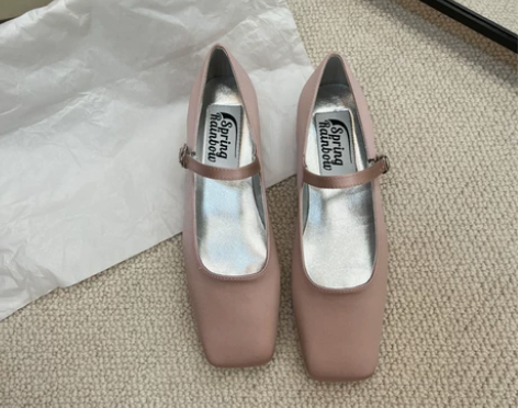 小众方头平底玛丽珍鞋2022年新款法式复古...