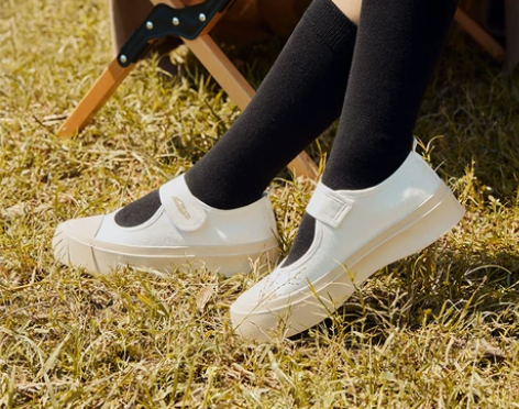 飞跃大头帆布鞋女2021夏新款透气厚底馒头...