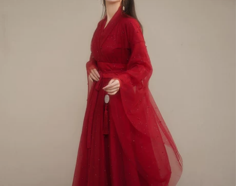 原创汉服女冬季古装飘逸超仙中国风裙学生年会...