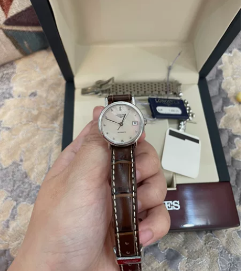 浪琴博雅贝壳表盘女款手表腕表 原装是钢带,...