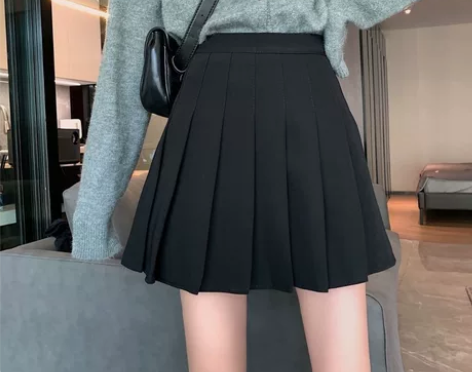 学院风大码百褶裙半身裙女秋冬韩版高腰褶皱短...