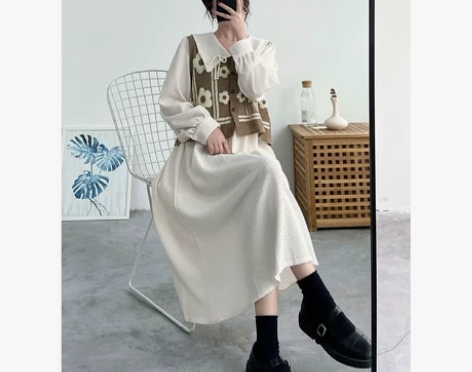 【秋季新品套装】法式复古设计感连衣裙女娃娃...