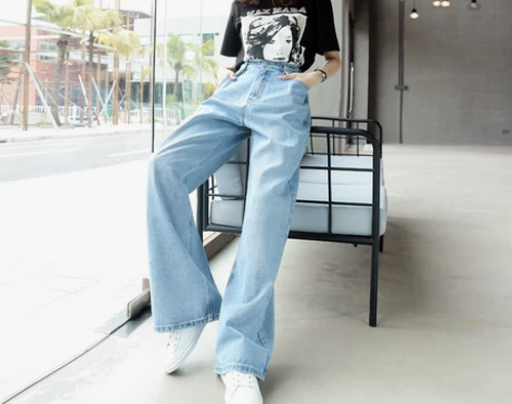 阔腿牛仔裤女秋季2020新款韩版复古bf风...