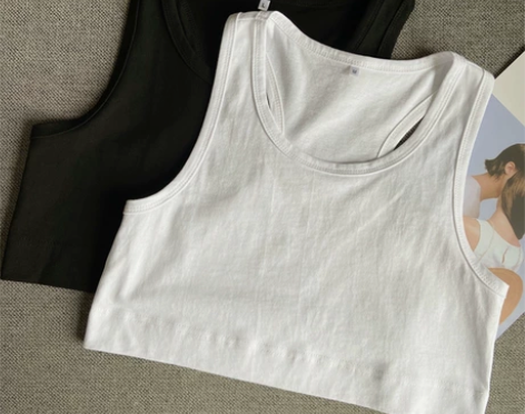 2021年夏季新款设计感露脐小吊带纯棉无袖...