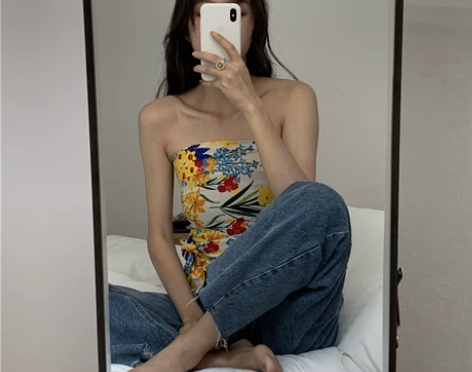 Sleep at 11 度假风裹胸抹胸露肩...