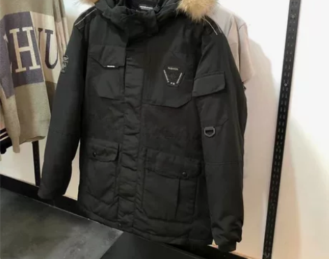 杰克琼斯剪标撤柜 男冬季保暖真毛领白鸭绒羽...