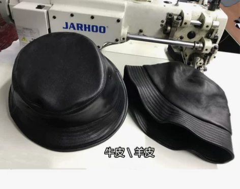 出口外贸头层真皮牛皮羊皮渔夫帽盆帽男女通用...