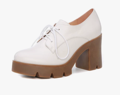 【风尚价】风那图秋冬季真皮休闲百搭深口粗跟...