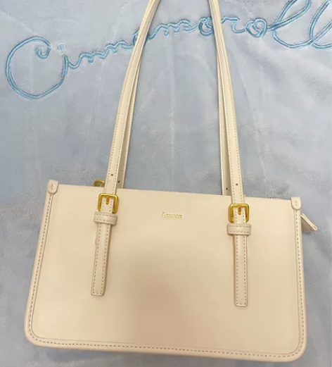 不莱玫白色法棍包 单肩手提包包几乎全新买来...