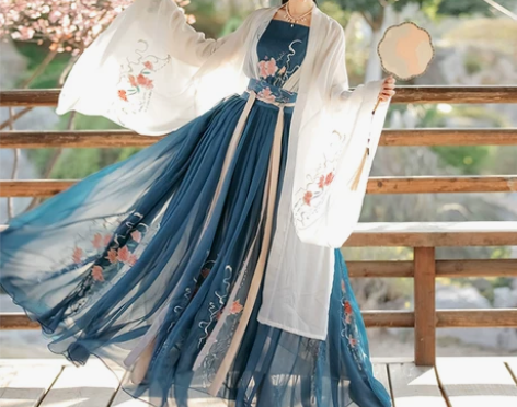含娇正品汉服女中国风对襟齐腰襦裙仙气飘逸学...