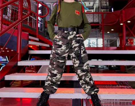 国庆迷彩服套装儿童特种兵女童迷彩表演服男童...